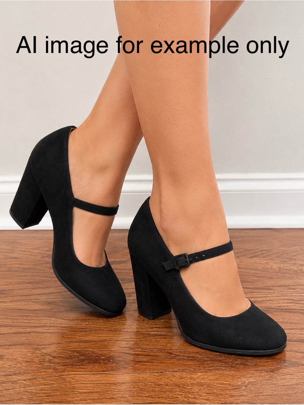 ☀️2/$20 Mix No. 6 Black Faux Suede Mary Janes | Block Heels | Buckle Closure